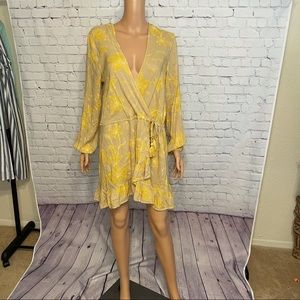 Blue Island size small boho floral summer dress Gold/Yellow